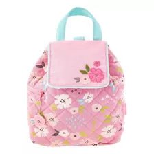 Mochila Acolchada Con Diseno De Flores - Rosa