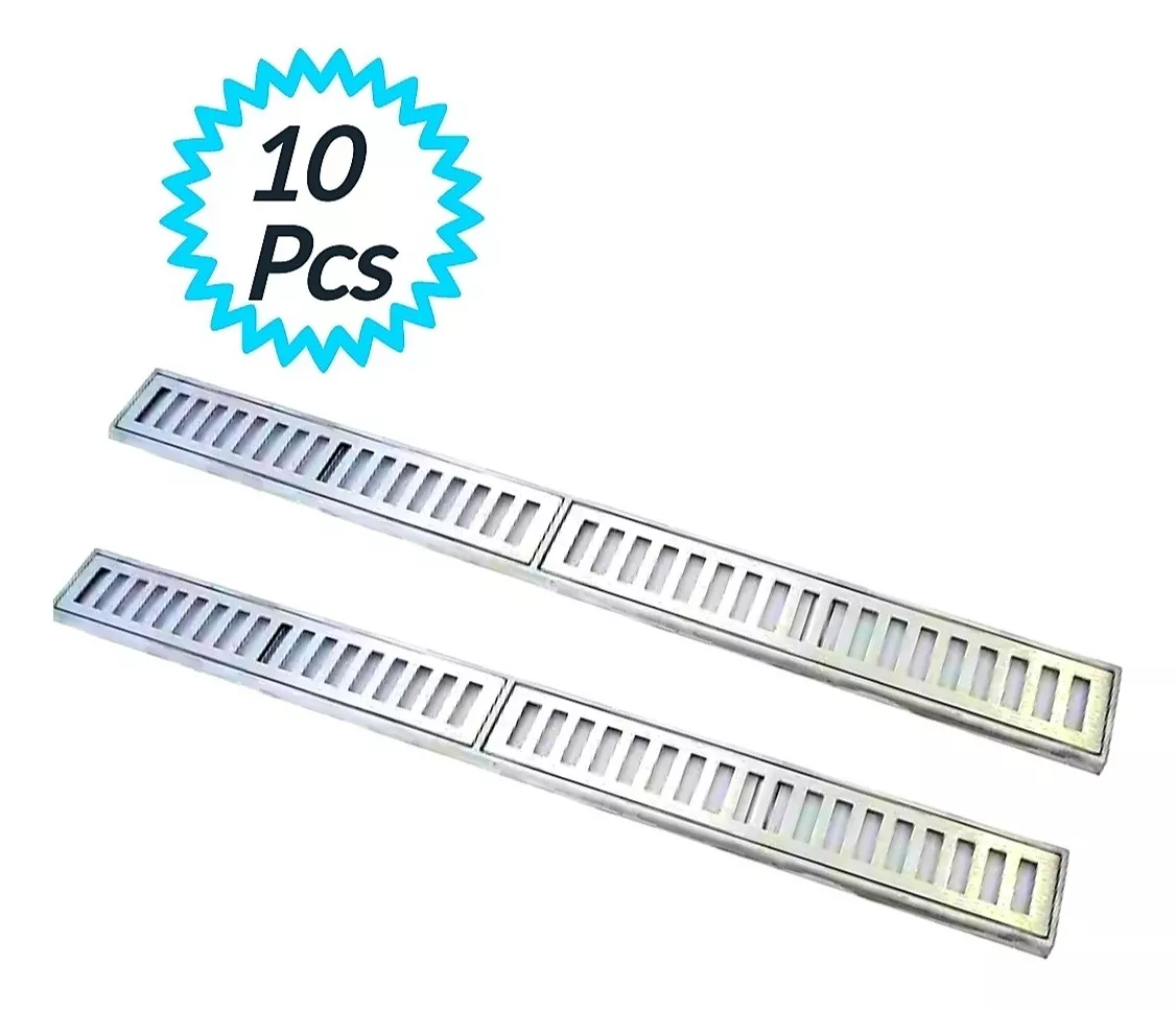 10 Grelhas Aluminio 10x100cm Com Porta Grelha (suporte)