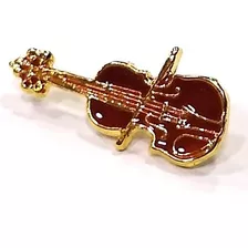 Bótom Pim Broche Violino Instrumento Musical Folheado A Ouro
