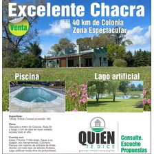 Excelente Chacra En Colonia, Casa Restaurada A Nuevo, Piscina, Lago En Parque