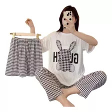 Pijama Suelto De Verano Para Mujer, Ropa De Casa De 3 Piezas
