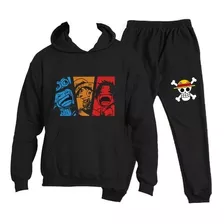 Buzo Estampado One Piece Niño Niña Conjunto Animé