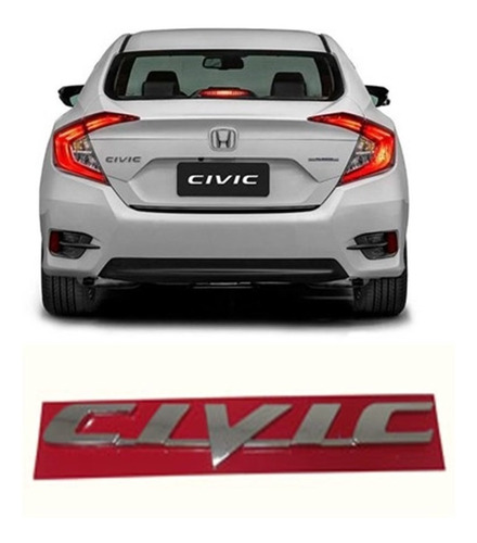 Emblema Logo Palabra C I V I C Honda Bal Para Carro Foto 4