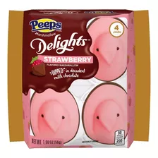 Peeps Marshmallow Fresas Con Chocolate 4 Piezas Sin Gluten