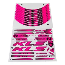 Adesivo Quadro E Aro Para Bicicleta Aro 26 Ou 24 Pink Neon