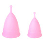Kit De 2 Copos Coletores Menstruais Em Silicone Cor Rosa