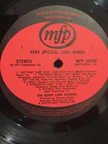 The Geoff Love Singers - Very Special Love Songs - vinilo 1977