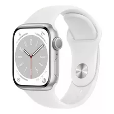 Apple Watch S8 41mm Gps Branco Zero Top Caixa Prata Lindo Nf