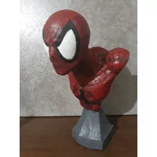 Busto Escultura Artesanal Spiderman Marvel 