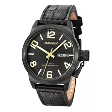 Relógio Masculino Magnum Pulseira Couro Preta Ma33399p