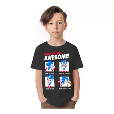 Polera Niños Sonic Be Awesome Algodon Wiwi