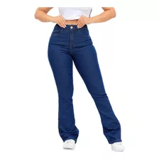 Calça Jeans Feminina Flare Lycra Cósalto Hot Pants Destroyed