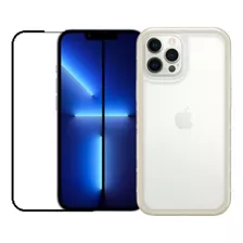Capinha Para iPhone Anti-impacto + Película De Vidro 3d Cor 2s Pro Max E 13 Pro Max Cor Transparente