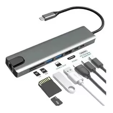 Hub Adaptador Usb C 8 En 1 - Macbook, Windows, Ethernet