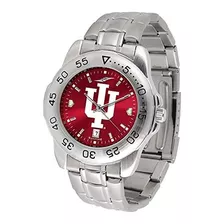 Indiana Hoosiers - Reloj Deportivo Anodromo De Acero Para Ho