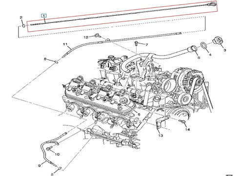 Bayoneta Nivel Aceite Motor Gmc Savana 2500 5.3l V8 2004 Foto 5