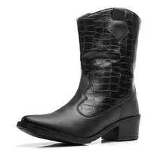 Bota Texana Feminino Cano Alto Botina Coutry Rodeio Linda