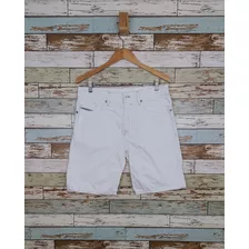 Bermuda Jeans Diesel Slim Branca 100% Algodão Masculina