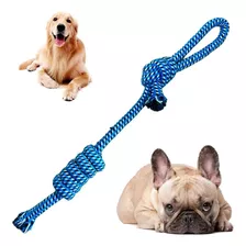 Bolinha Pet Cachorro Gato Brinquedo Bola Interativo Mordedor Cor Azul Trança 43 Cm