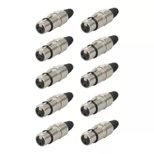 Pack X 10 Ficha Conector Canon Xlr Hembra A Cable Proel