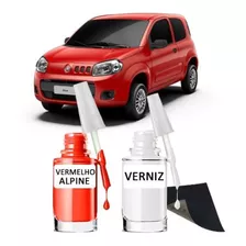 Tinta Tira Risco Automotivo Fiat Uno Cor Vermelho Alpine