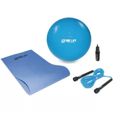 Kit Yoga Pilates Funcional C/ 4 Itens Bola Corda Tapete