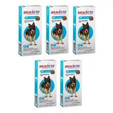 Kit 5 Bravecto Antipulgas Carrapato Para Cães 20 A 40 Kg