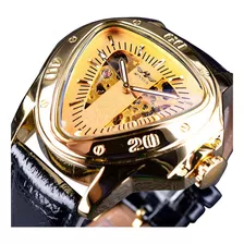 Kbh Relógio Mecânico De Couro Winner Fashion Big Dial
