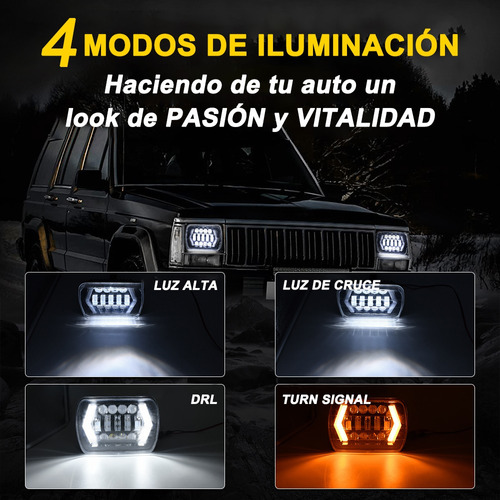 Par Faros 5x7 Para Cherokee Nissan Toyota Pickup D21 Yj Xj Foto 2