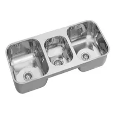 Cuba Pia Inox Tripla 98x40x18 Aço 304 - Tecnocuba