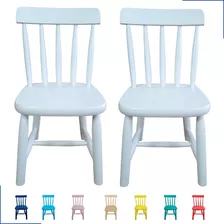 Conjunto Com 2 Cadeiras De Madeira Com Pintura Para Crianças