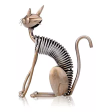 Tooarts Metal Escultura Ferro Arte Gato Primavera Gato