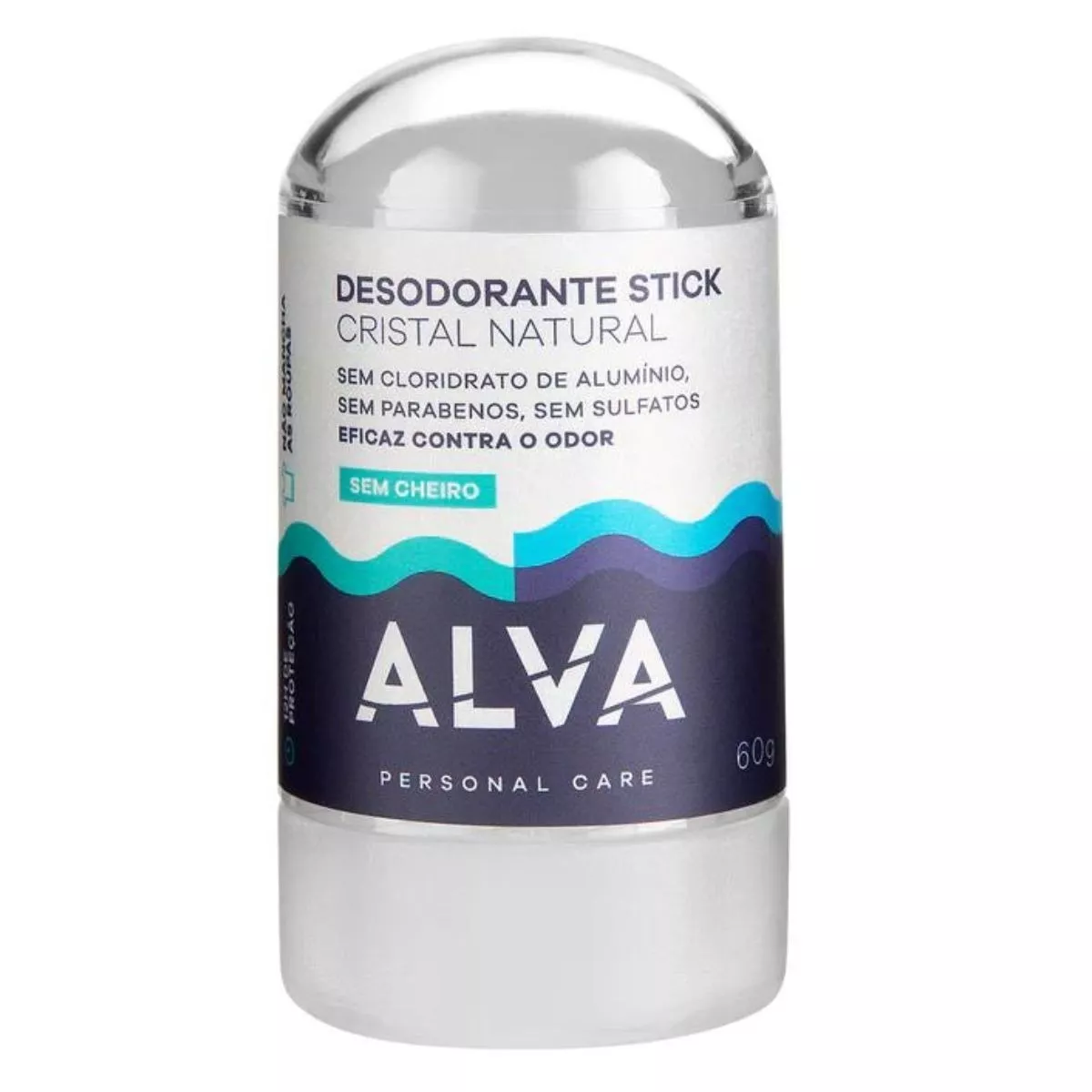 Desodorante Stick Alva Cristal Importado Sem Alumínio Sem Parabenos Sem Fragrância 60 G
