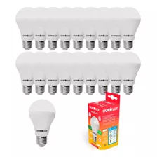 Kit 20 Lâmpadas Bulbo Led Ourolux 9w E27 6500k Bivolt