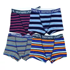 Pack 4 Boxers Infantiles Rayados Nene Niño Elemento Algodon 