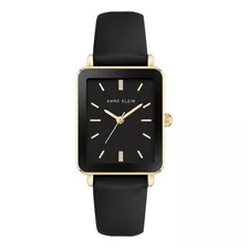 Reloj Mujer Anne Klein Correa De Piel 27 Mm Ak/3702bkbk Color De La Correa Negro Color Del Bisel Negro Color Del Fondo Negro