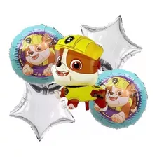 Set 5 Globos Paw Patrol Cumpleaños Set Cumpleaños Rubble