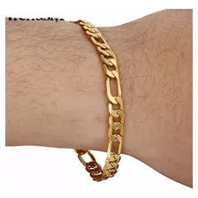 Pulseira Masculina 5mm Banhada Ouro 18k Modelo 3x1