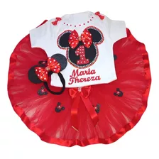 Fantasia Festa Mãe E Filha Da Minnie Vermelha Ou Rosa