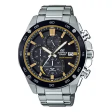 Casio Edificie Tough Solar Chronograph Efs-s500db-1bv Color De La Correa Plateado Color Del Bisel Negro Color Del Fondo Negro