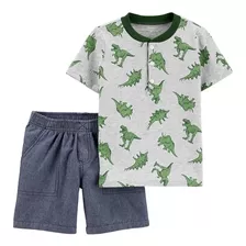 Conjunto Carters Menino Infantil 2 Peças Shorts Jeans