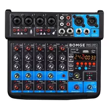 Mezclador De Dj Bomge 06f De 6 Canales Usb /bluetooth/48 V/d