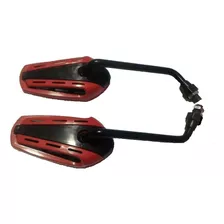 Par Mini Espelho Retrovisor Yamaha Xtz 250 Lander - Vermelho