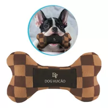 Brinquedo P/ Pet Osso De Pelúcia Resistente Cachorro Brincar Cor Chocolate