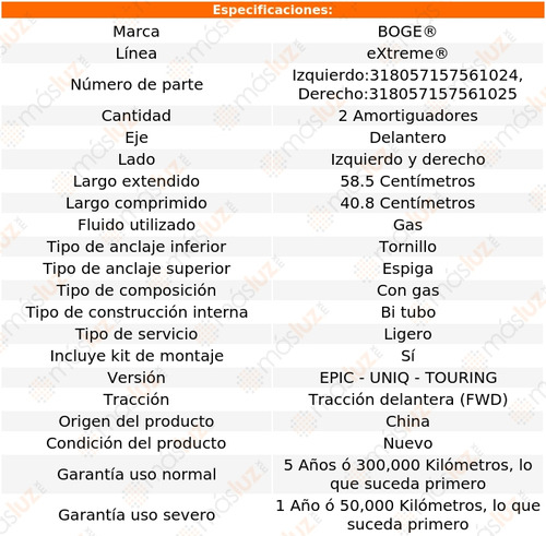 Kit 2 Amortiguadores Gas Del Hr-v L4 1.8l 16/18 Boge Extreme Foto 2