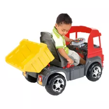 Caminhão Infantil Big Truck Brinquedo Luz Som Pedal Capacete