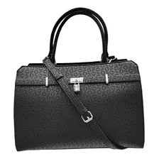 Bolsa Guess Factory Original Tote Negro Grabada Strap Ajusta