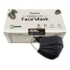 Mascarilla Cubrebocas Tricapa Termosellado Adir Negro 50 Pza