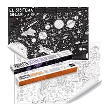 Set 2 Mapas Gigantes Para Colorear Mapamundi Y Sistema Solar