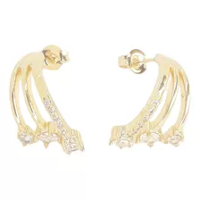 Brinco Auli Semijoias, 18k, Ear Cuff Cristal